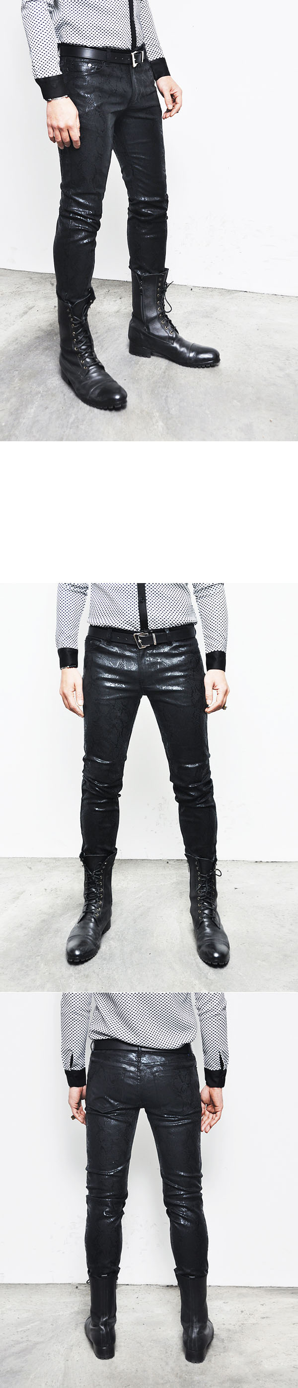 leather snakeskin pants